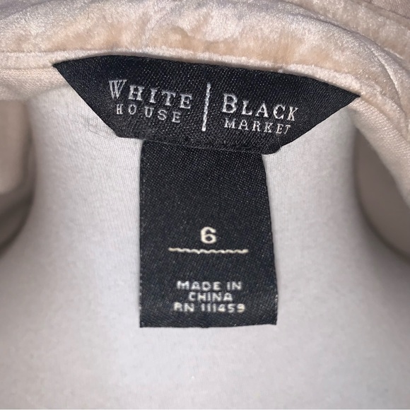 WHBM Sz 6 Tan Champagne Velvet Pleated Placket Collar Blazer - Picture 10 of 11